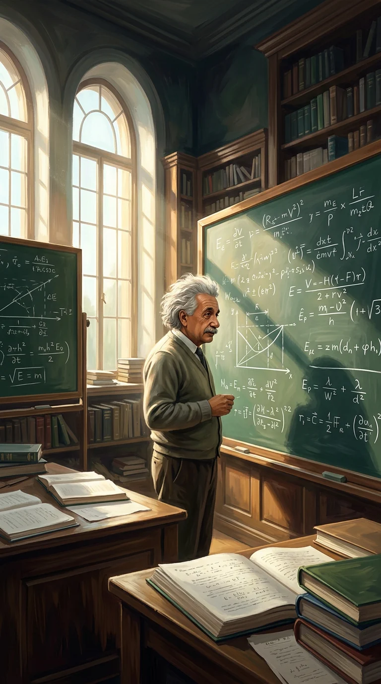 Physics equations mathematics science theory relativity universe cosmos genius Einstein
