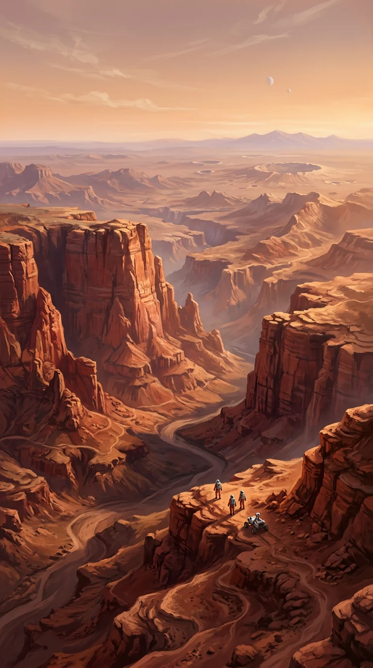 Mars red planet surface landscape