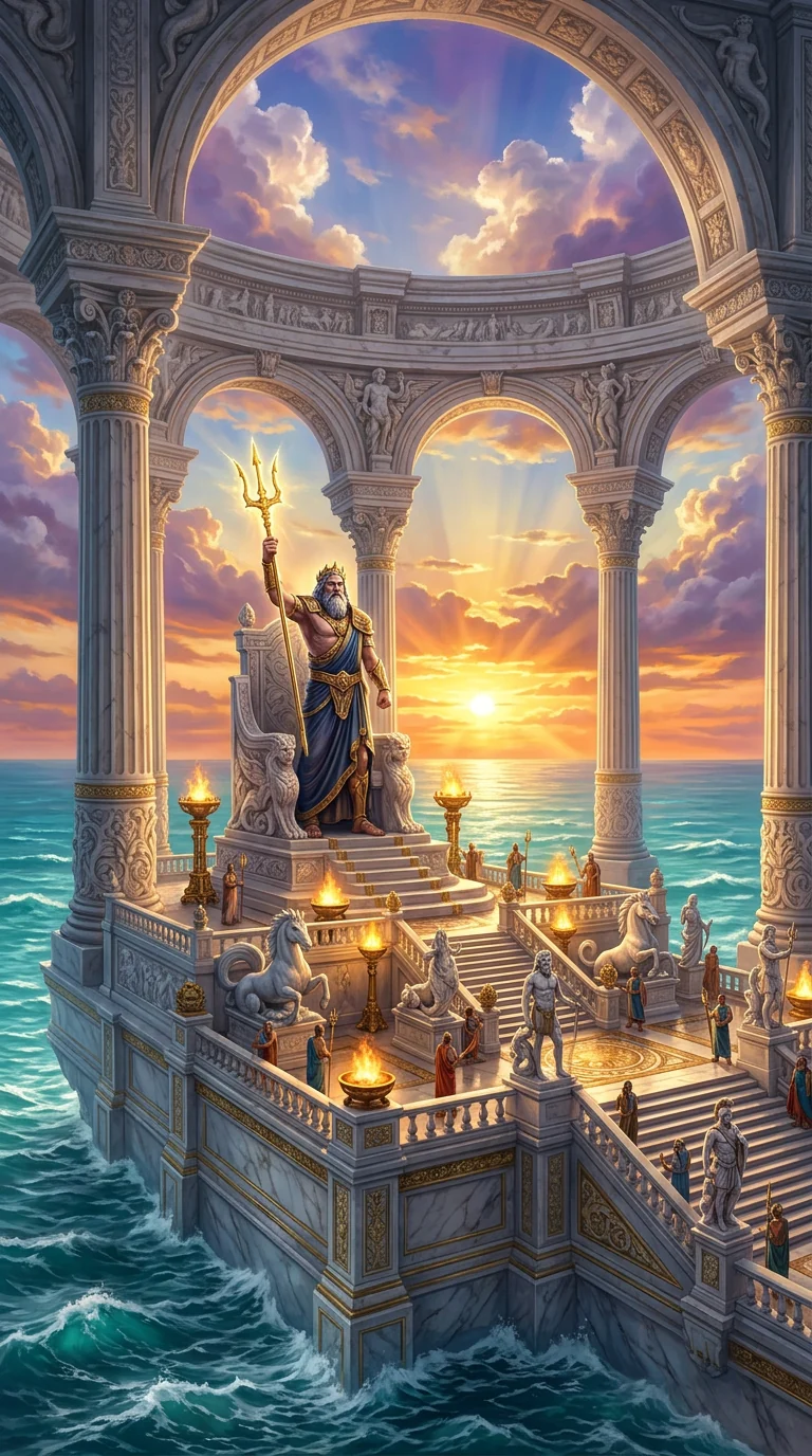 Poseidon Under the Waves